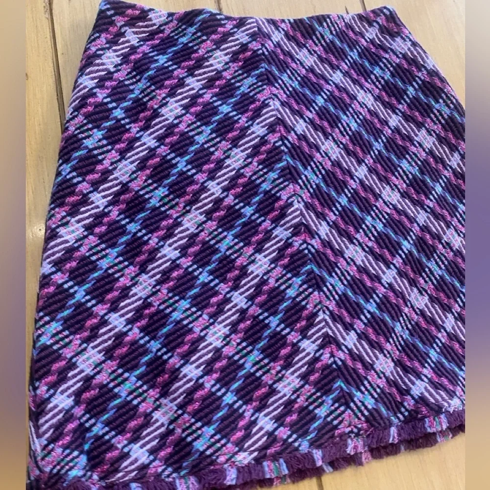 Kate Spade Women’s Tweed Plaid Mini Plumtree Skirt Purple Pink Size New 0
